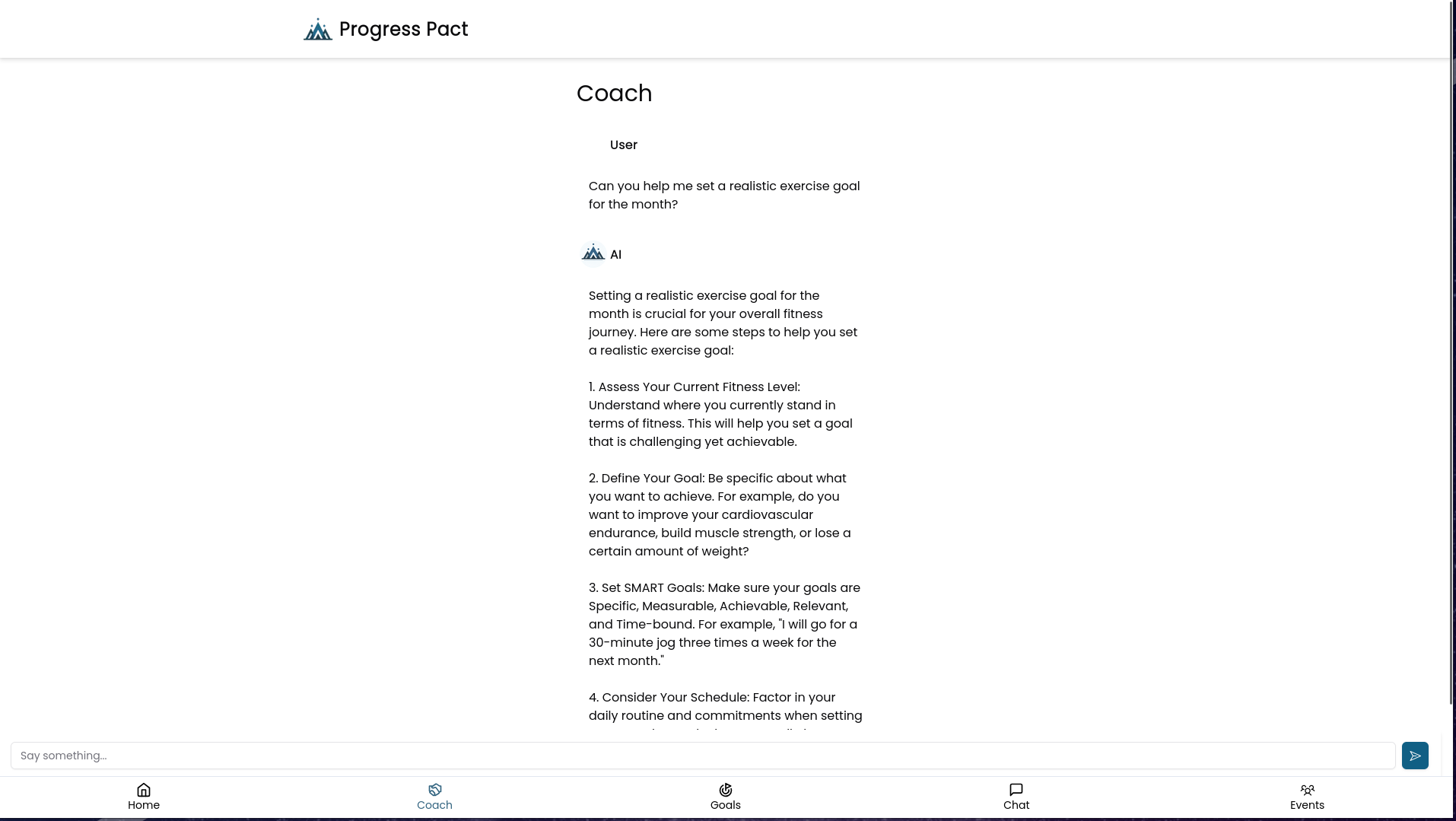 AI Coach Screen