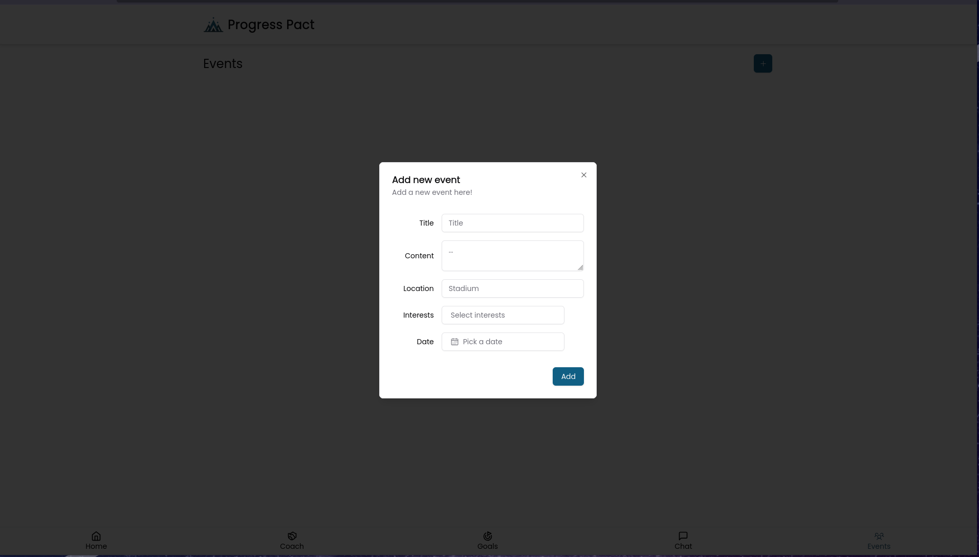 Add Event Modal